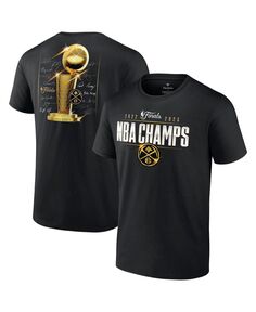 Мужская черная фирменная футболка с фирменной надписью Denver Nuggets финала НБА 2023 Triple Threat Roster Champions Fanatics
