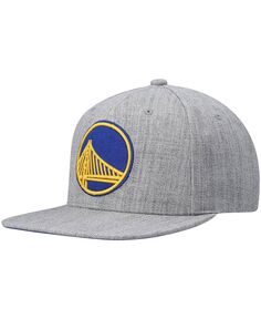 Мужская серая кепка Golden State Warriors 2.0 Snapback с меланжевым рисунком Mitchell &amp; Ness