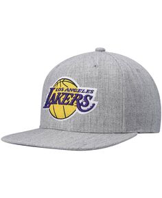 Мужская серая кепка Los Angeles Lakers 2.0 Snapback с меланжевым рисунком Mitchell &amp; Ness