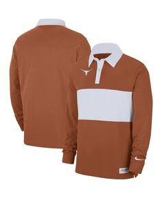 Мужская рубашка-поло с длинным рукавом в полоску Texas Longhorns Texas Orange Nike