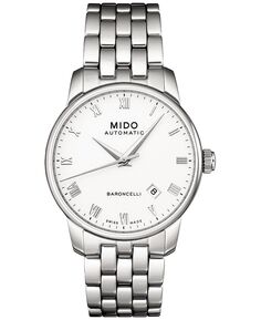 Мужские швейцарские автоматические часы Baroncelli с браслетом из нержавеющей стали 38 мм Mido