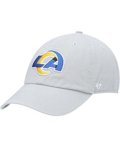 Мужская серая регулируемая кепка Los Angeles Rams Clean Up &apos;47 Brand
