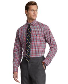 Мужская рубашка классического кроя из эластичного поплина в клетку Polo Ralph Lauren