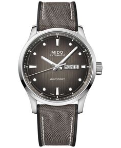 Мужские швейцарские автоматические часы Multifort с серым текстильным ремешком, 42 мм Mido