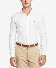 Рубашка узкого кроя из эластичной оксфордской ткани Polo Ralph Lauren