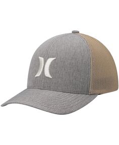 Мужская серая шляпа с текстурой логотипа Hurley