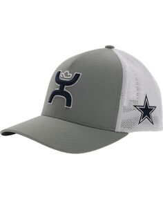 Мужская серо-белая шляпа Dallas Cowboys Trucker Flex Hat Hooey
