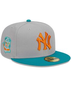 Мужская серо-бирюзовая приталенная шляпа New York Yankees 59FIFTY New Era