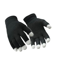 Мужские черные вязаные перчатки из ПВХ с точечной ручкой и сенсорным экраном RefrigiWear
