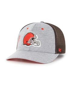 Мужская серо-коричневая шляпа Cleveland Browns Pixelation Trophy Flex. &apos;47 Brand