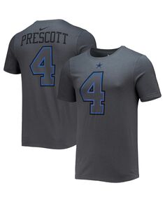 Мужская черная футболка с именем и номером игрока Dak Prescott Dallas Cowboys Nike
