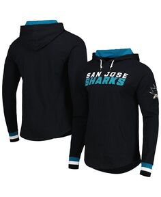 Мужская черная футболка с длинным рукавом и худи San Jose Sharks Legendary Slub Mitchell &amp; Ness