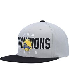 Мужская серо-черная кепка Golden State Warriors Hardwood Classics 2015 NBA Champions Snapback Mitchell &amp; Ness