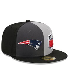 Мужская серо-черная кепка New England Patriots 2023 Sideline 59FIFTY New Era