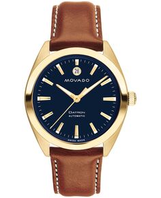Мужские часы Heritage Datron швейцарские автоматические коньячные часы с ремешком из натуральной кожи, 40 мм Movado