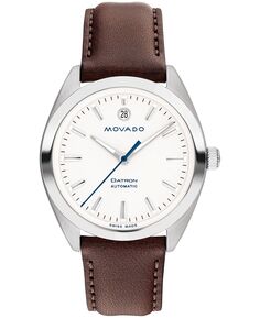 Мужские часы Heritage Datron швейцарские автоматические шоколадные часы с ремешком из натуральной кожи, 40 мм Movado