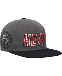 Мужская серо-черная шляпа Miami Heat Hardwood Classics 20th Anniversary Born and Bred Mitchell &amp; Ness