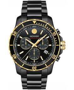 Мужские часы Series 800 Swiss Quartz Chrono, черные с физическим осаждением из паровой фазы (PVD), 42 мм Movado