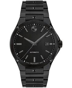Мужская S.E. Автоматические швейцарские часы Auto Black с физическим осаждением из паровой фазы (PVD), 41 мм Movado