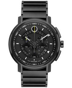 Мужские швейцарские часы с хронографом Strato, серые, черные, с PVD-браслетом, 44 мм Movado