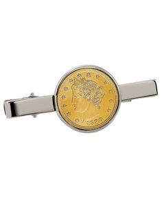 Позолоченный никелевый зажим для галстука для монет Liberty American Coin Treasures