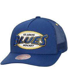 Мужская синяя кепка St. Louis Blues Team Seal Trucker Snapback Mitchell &amp; Ness
