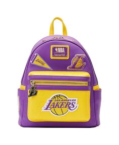 Мужской и женский мини-рюкзак с нашивками Los Angeles Lakers Loungefly