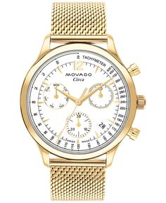 Мужские швейцарские часы с хронографом Heritage Series, часы-браслет из стали с ионным покрытием из позолоченной стали, 43 мм Movado