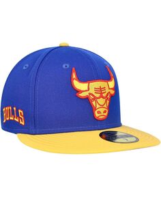 Мужская синяя приталенная шляпа Chicago Bulls с боковой нашивкой 59FIFTY New Era