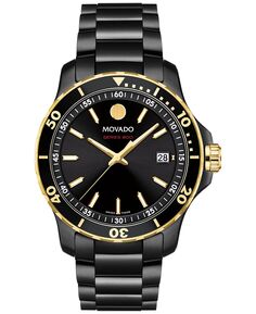 Часы унисекс Series 800, швейцарские часы-браслет из нержавеющей стали с черным PVD-покрытием, 40 мм Movado
