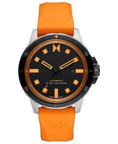Мужские минималистичные спортивные автоматические часы с оранжевым силиконовым ремешком, 45 мм MVMT