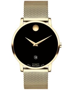 Часы-унисекс, швейцарские автоматические музейные классические золотые часы-браслет с PVD-покрытием, 40 мм Movado