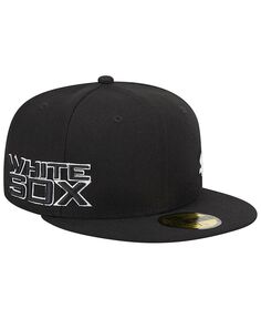 Мужская черная футболка Chicago White Sox 59FIFTY с приталенной шляпой New Era