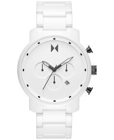 Часы Chrono с белым керамическим браслетом 45 мм MVMT