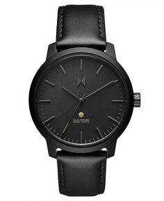 Мужские часы Legacy Solar с кварцевым черным кожаным ремешком, 42 мм MVMT
