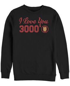 Мужская футболка Marvel Avengers Endgame Iron Man с надписью «I Love You 3000», флис с круглым вырезом Fifth Sun