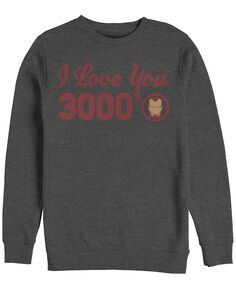 Мужская футболка Marvel Avengers Endgame Iron Man с надписью «I Love You 3000», флис с круглым вырезом Fifth Sun