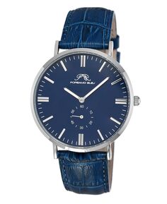 Мужские часы Генри из натуральной кожи с ремешком 842BHEL Porsamo Bleu