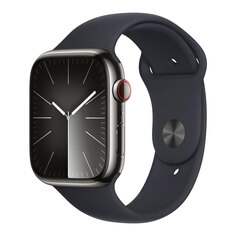 Умные часы Apple Watch Series 9 (GPS+Cellular), 45 мм, Graphite Stainless Steel Case/Midnight Sport Band - M/L