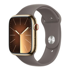 Умные часы Apple Watch Series 9 (GPS+Cellular), 45 мм, Gold Stainless Steel Case/Clay Sport Band - S/M