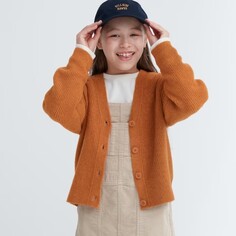 Кардиган для девочек Uniqlo Souffle Yarn, оранжевый