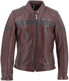 Куртка кожаная Helstons Chica Buffalo мотоциклетная, темно - красный