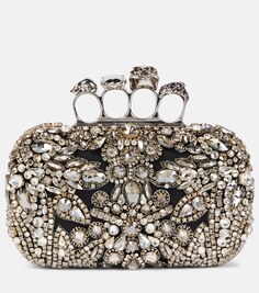 Декорированный клатч Victorian Jewel Knuckle Alexander McQueen, черный