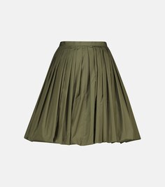 Мини-юбка из поплина с добавлением хлопка ALAÏA, зеленый