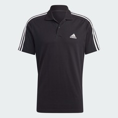 Поло Adidas Essentials Piquе Embroidered Small Logo 3-stripes, черный/белый
