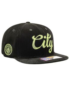 Мужская черная плюшевая бейсболка Manchester City Snapback Fan Ink