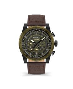 Мужские часы Fitzwilliam с черным кожаным ремешком, 46 мм Timberland