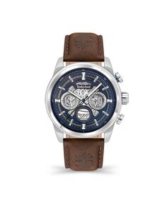 Мужские часы Hadlock с темно-коричневым кожаным ремешком, 46 мм Timberland