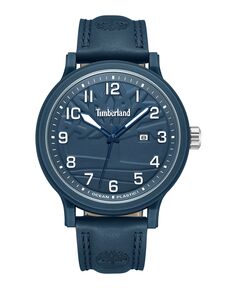 Мужские кварцевые часы Driscoll Ocean из пластика темно-синего цвета из натуральной кожи 46 мм Timberland