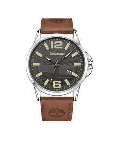 Мужские часы Bernardston с коричневым кожаным ремешком 45,5 мм Timberland